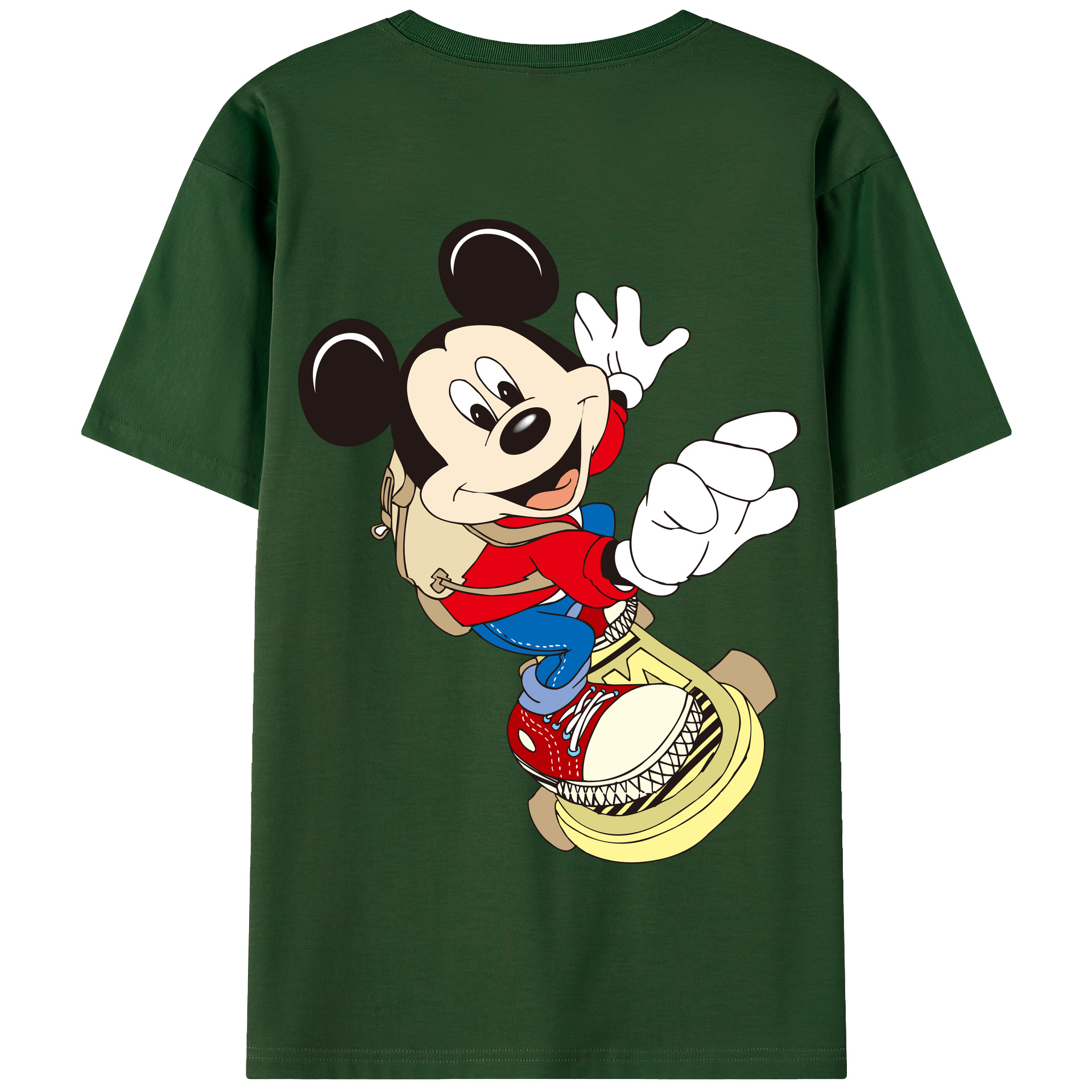（画像用） ミッキーマウス Mickey Mouse 綿100％半袖Tシャツ（背面プリント）